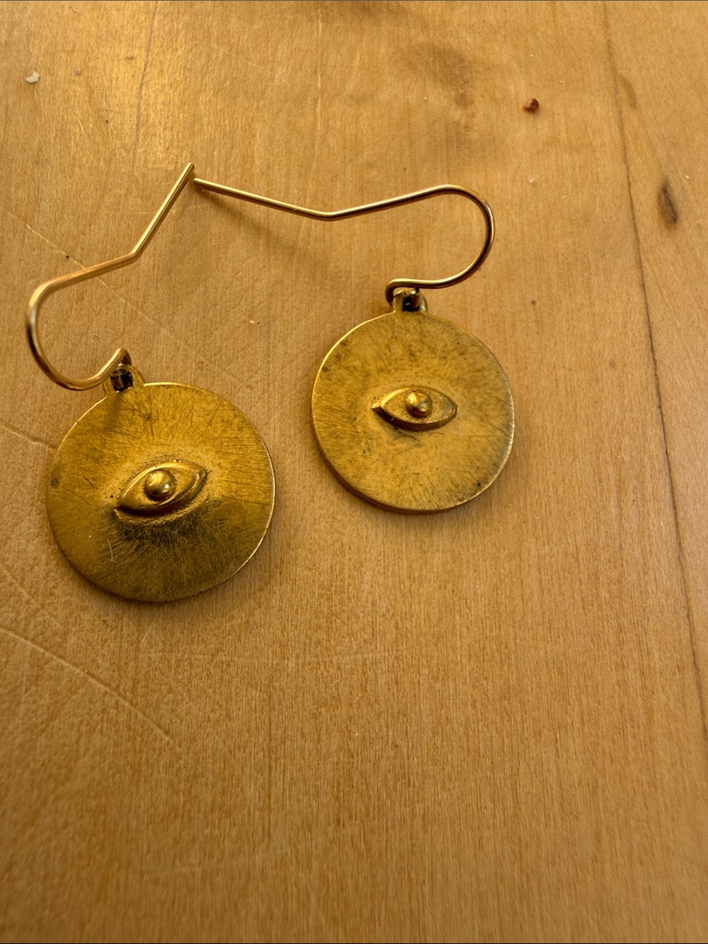 Gold Disc Eye Drop Earrings - Women Jewelry